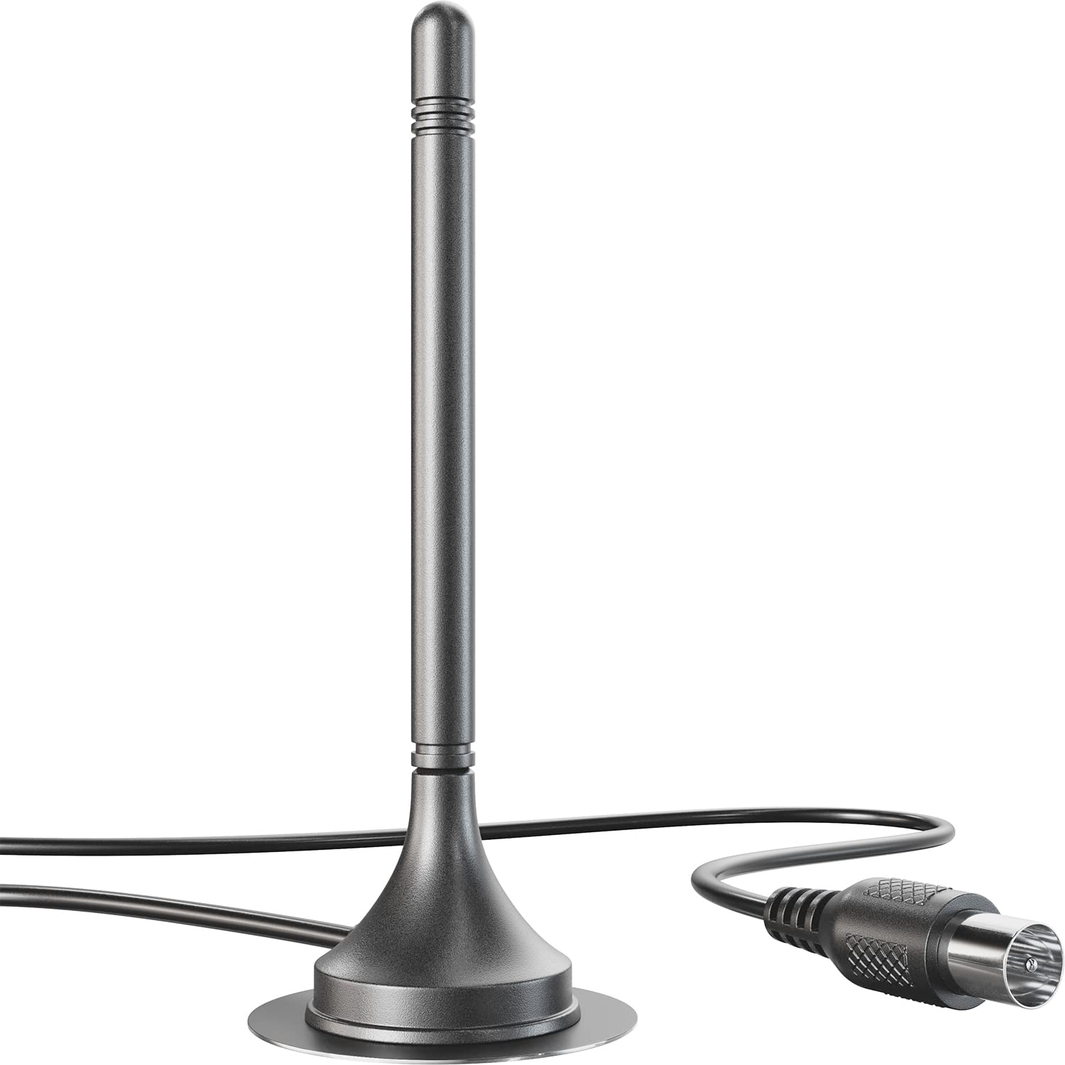 KabelDirekt Antena DVB-T2 Cable - Alta Recepción Digital, Pie Magnético Estable, 3m, Versión Compacta, DVB-T2 HD, DVB-T